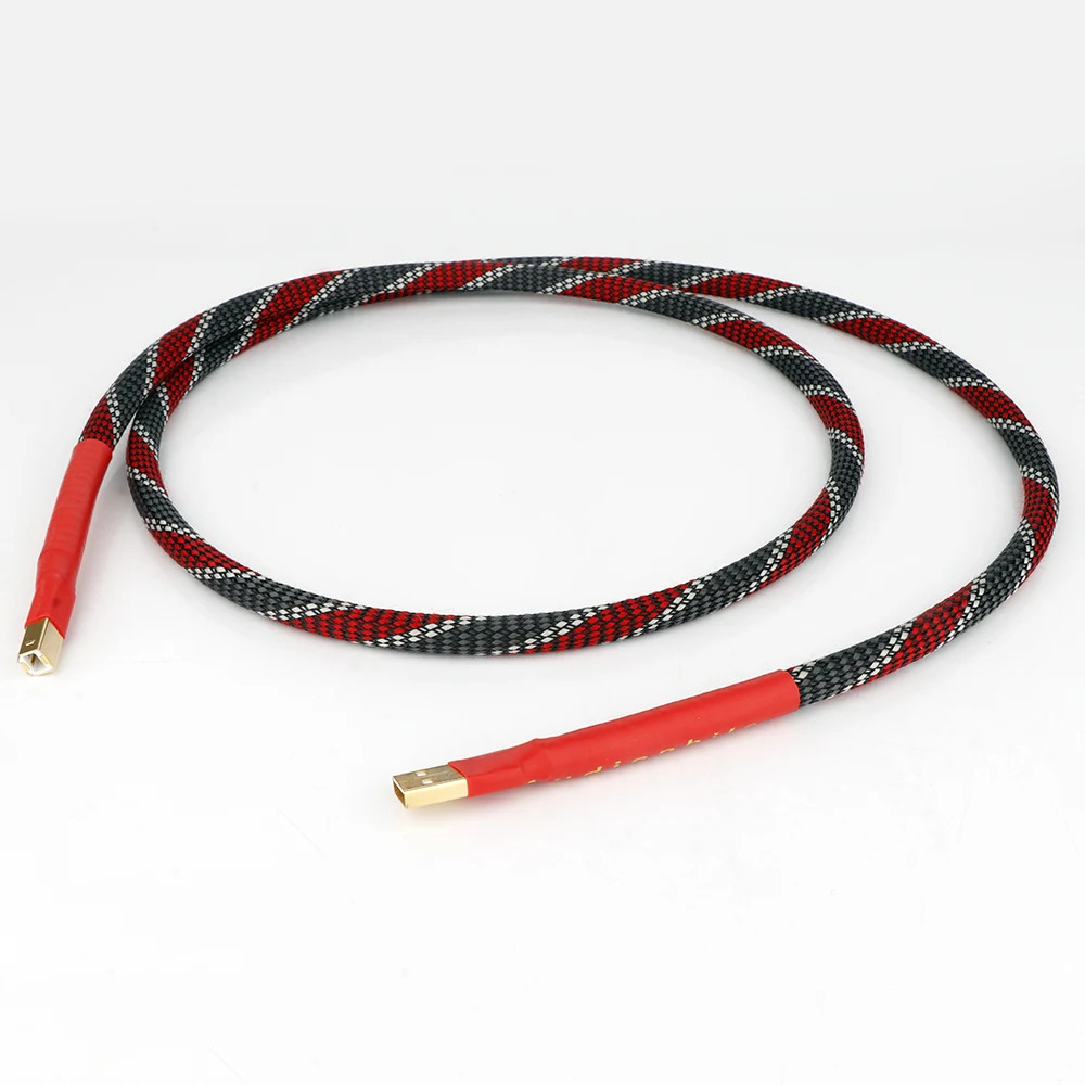Type A-B USB Data Cord Silver Plated Audio USB Cable with Gold Plated Plugs