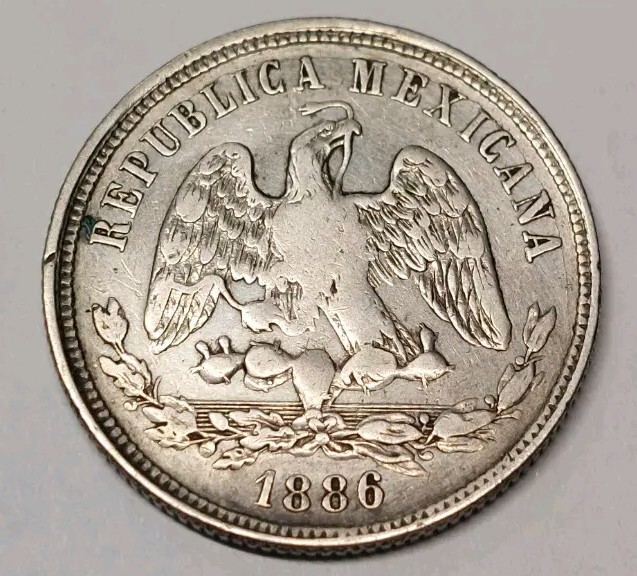 Mexico 1886 Mo M 50 Centavos