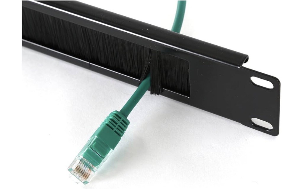 2 Pack 1U Brush Panel Cable Management 19" Universal Panel High Density (2)