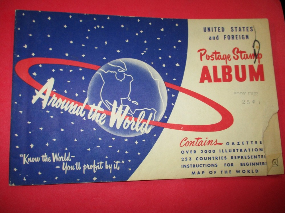 Around the World United States And Foreign Postage Stamp Album Gazetteer 1961