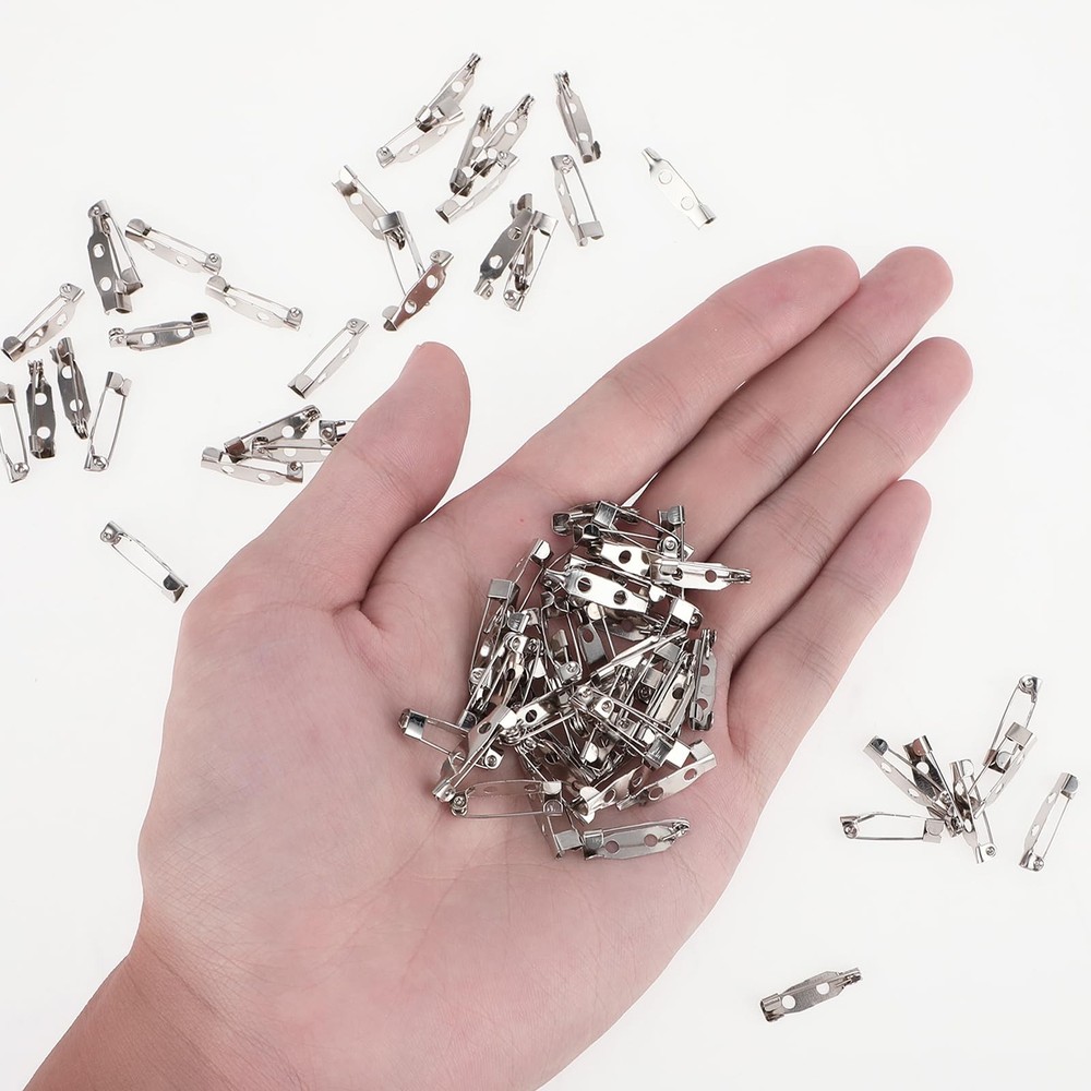 Teaaha 120PCS Pins Backs Safety Clasp, pin Locking Silver