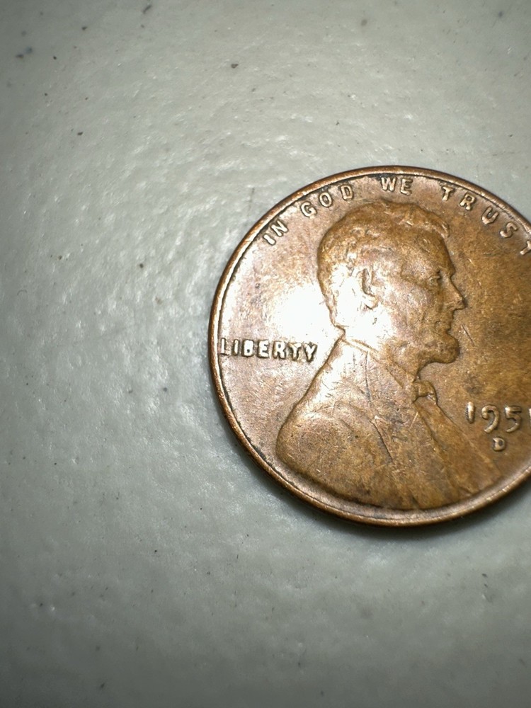 1951 Wheat Penny Error - D (Letters Touching Rim Error), (1951 Filled)