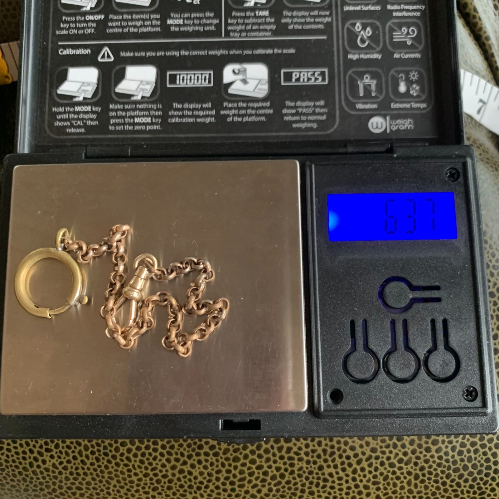 Antique 8" Gold Filled Circular Link Pocket Watch Chain 6.37 Grams