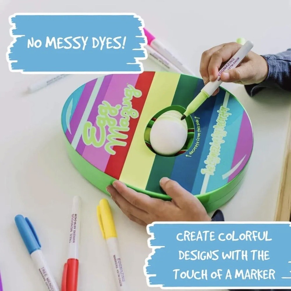 The EggMazing Easter Egg Decorator Kit Mini Egg Spinner Dino Kid’s Arts & Crafts