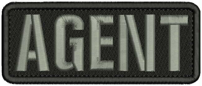 AGENT EMBROIDERY PATCH 2X5 VELCR@ ON BACK