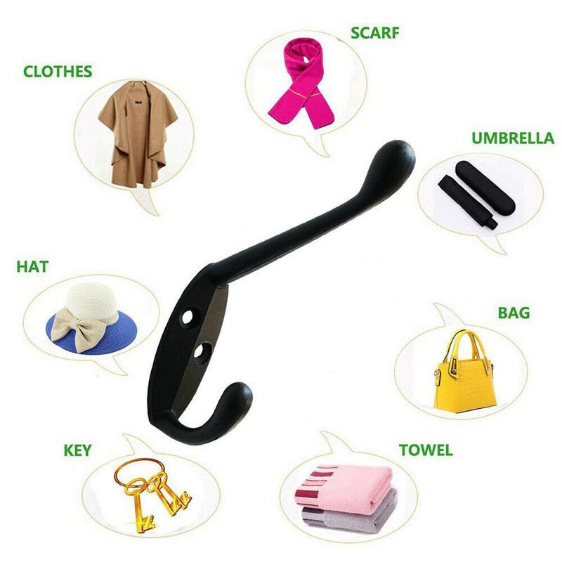 9PCS Vintage Rustic Bronze Wall Coat Hooks Hat Hook Rack Hall Rustic Black Hooks