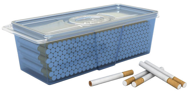 Plastic Container Safely Stores 220 Count Carton of Cigarette Filter Tubes 3039