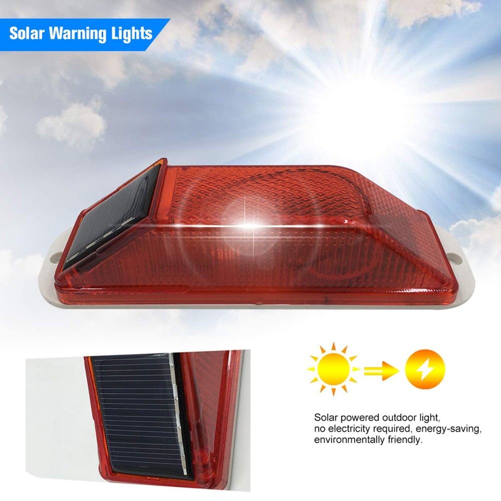 Solar Strobe Warning Light: Sensitive LED Warning Lamp High Bright Waterproof...