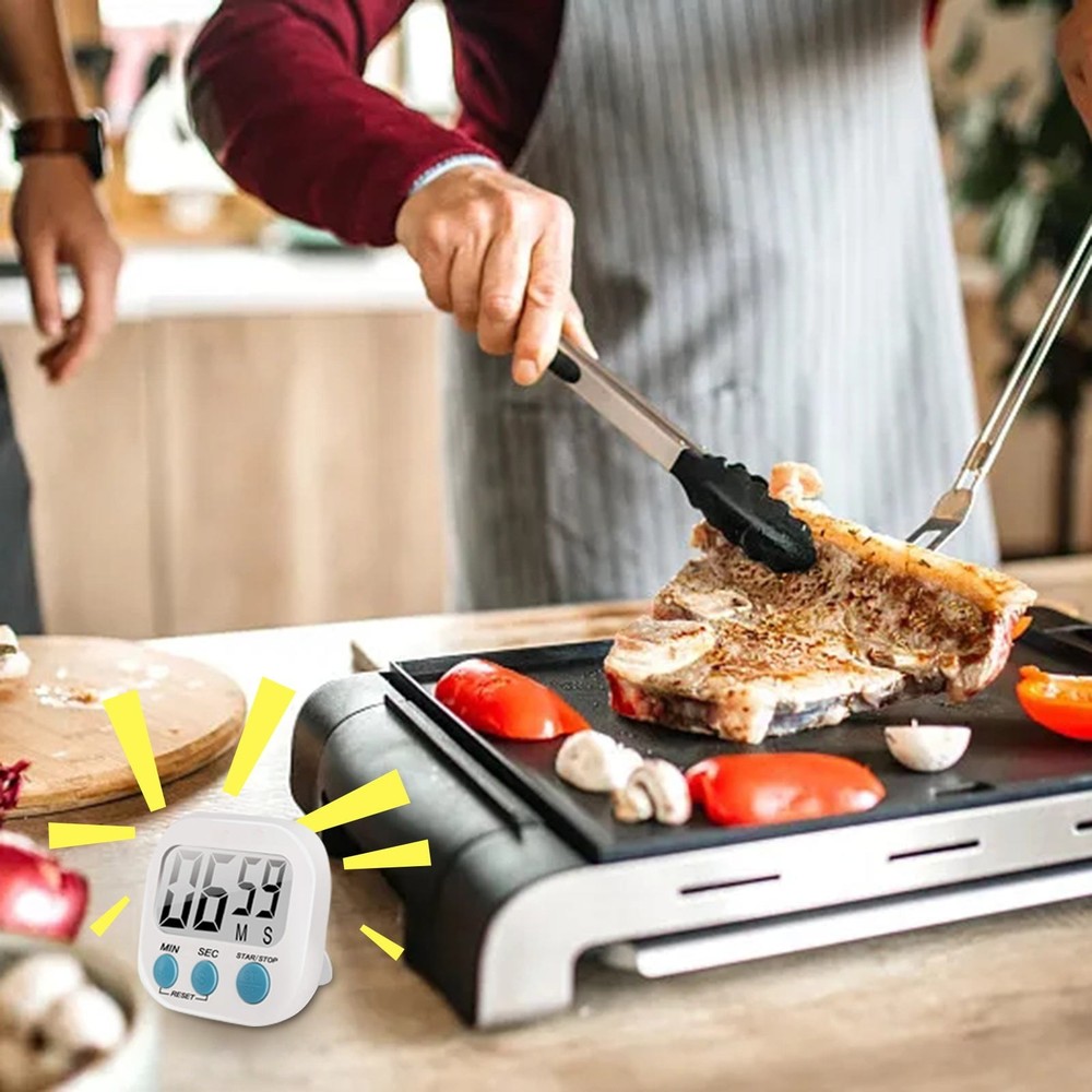 Small Digital Timer: Lekdue Kitchen Timer – Count Up & Down with Back & On/Off