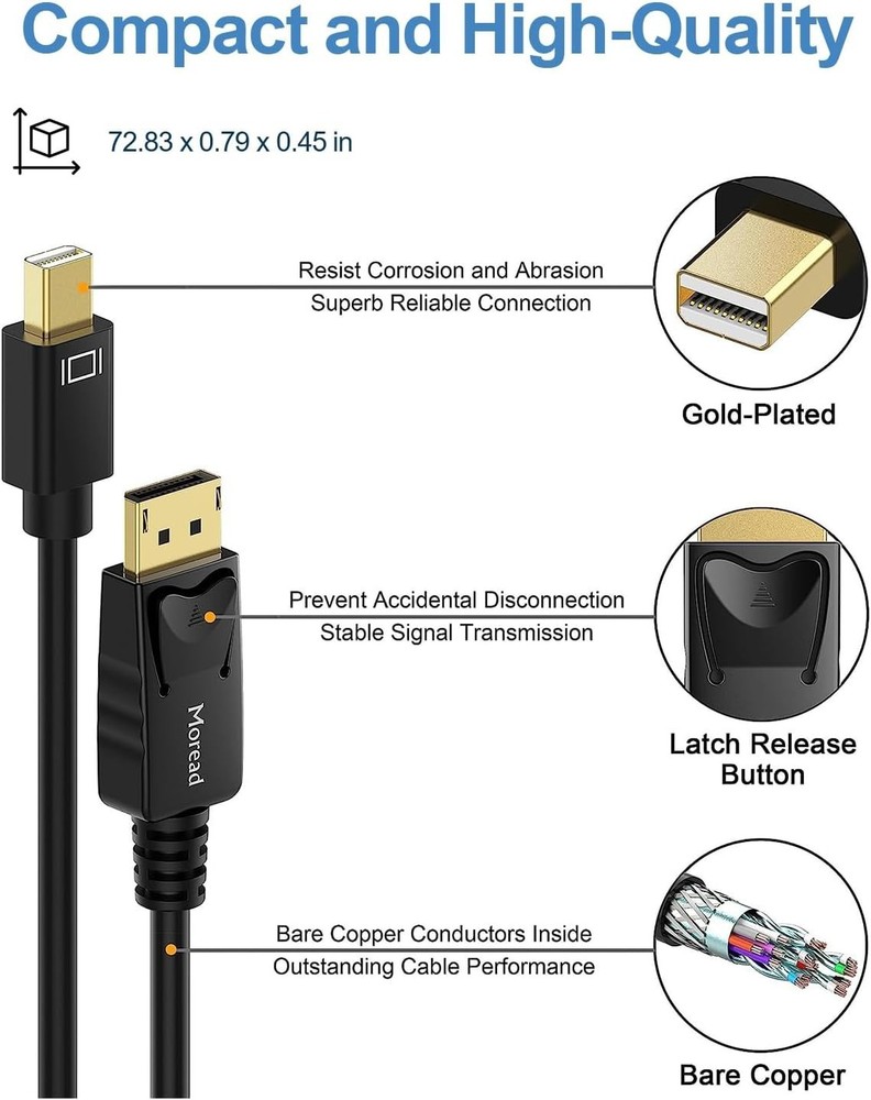 6ft Mini DisplayPort to DisplayPort Cable Pack