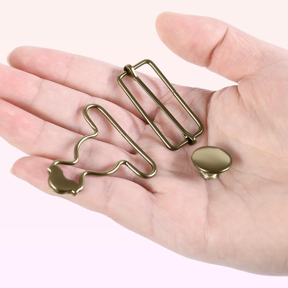6 Sets Metal Overall Buckles Replacement Overall Clasp Replacement Suspender Cli