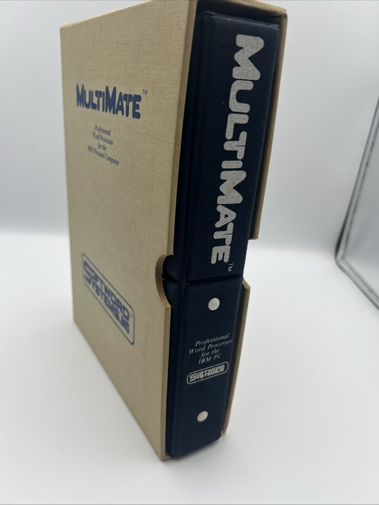 1982 MultiMate Pro Word Processor for IBM PC Manual +5 floppy disks, Good Cond!