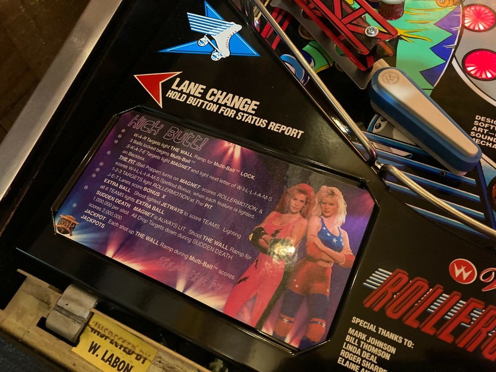 Williams Rollergames Pinball Custom Apron Cards Set Instruction Rules Info