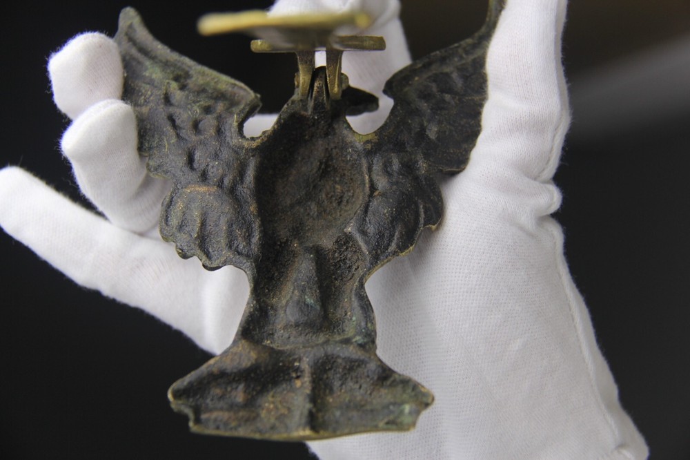 Antique Cast Brass Spread Winged Eagle Door Knocker - Perched Bird