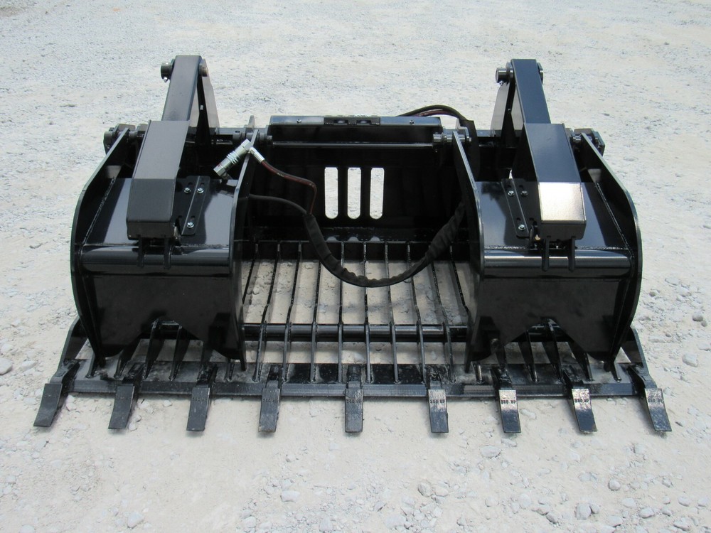 72" Severe Duty Rock Grapple Bucket with Teeth Skid Steer Loader Attachment