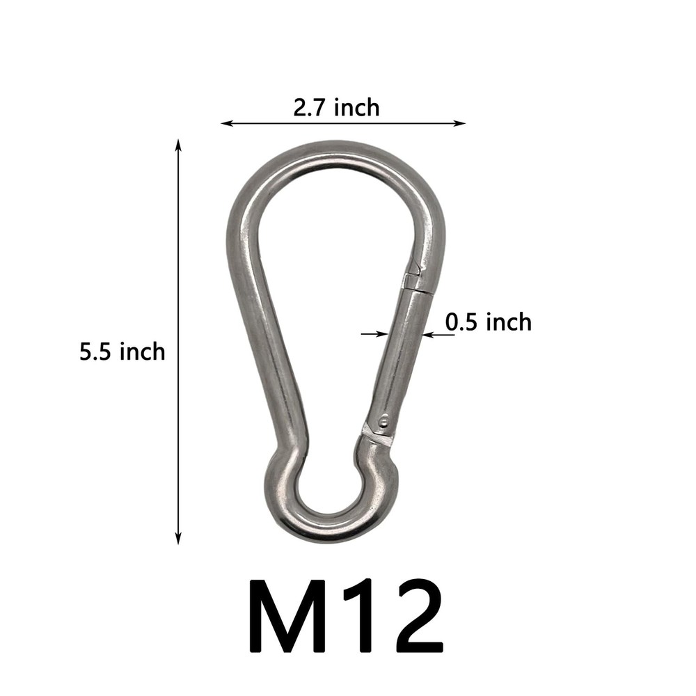 2 PCS 5.5 Inch Spring Snap Hook 304 Stainless Steel Quick Link Fastener