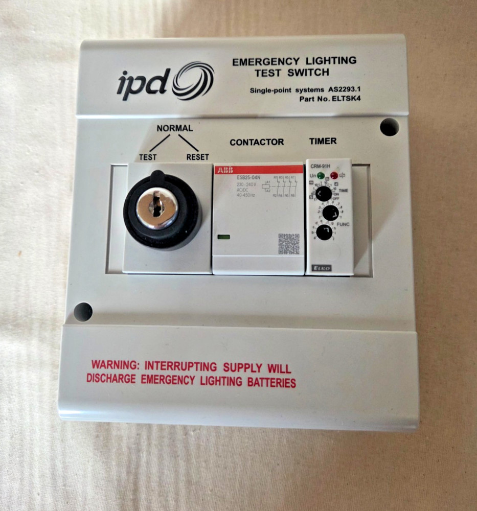 IPD Emergency Lightning Test Switch ELTSK4 25A 240 VAC