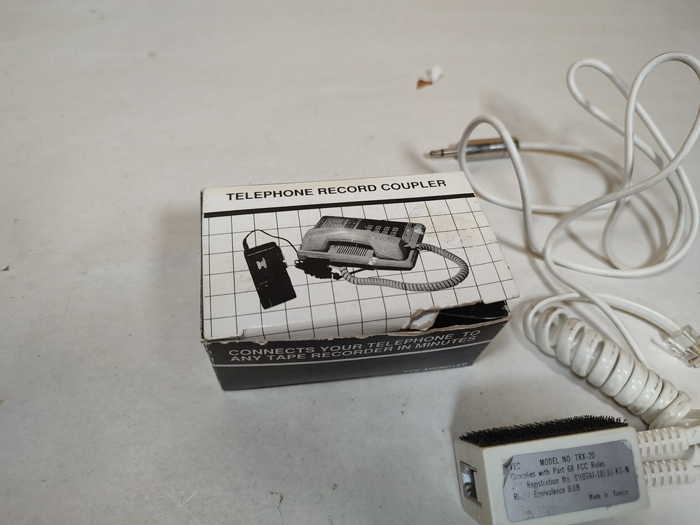 Vec Telephone Record Coupler Model TRX-20 3.5mm Tested Working