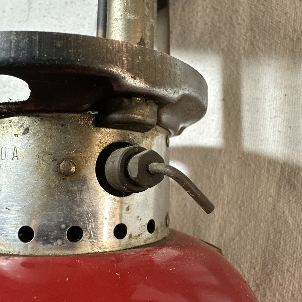 Vintage 5/72 Coleman Model 200A Red Camping Lantern without globe untested