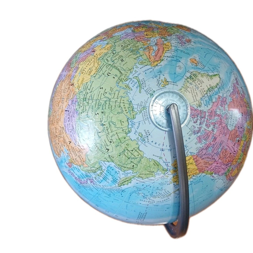 Vintage Globemaster 12" Inch Diameter Rotating Raised Textured Surface Globe