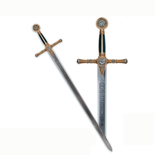 Marto - Masonic Sword, Deep Etching, Gold, 116 cm/46 inches