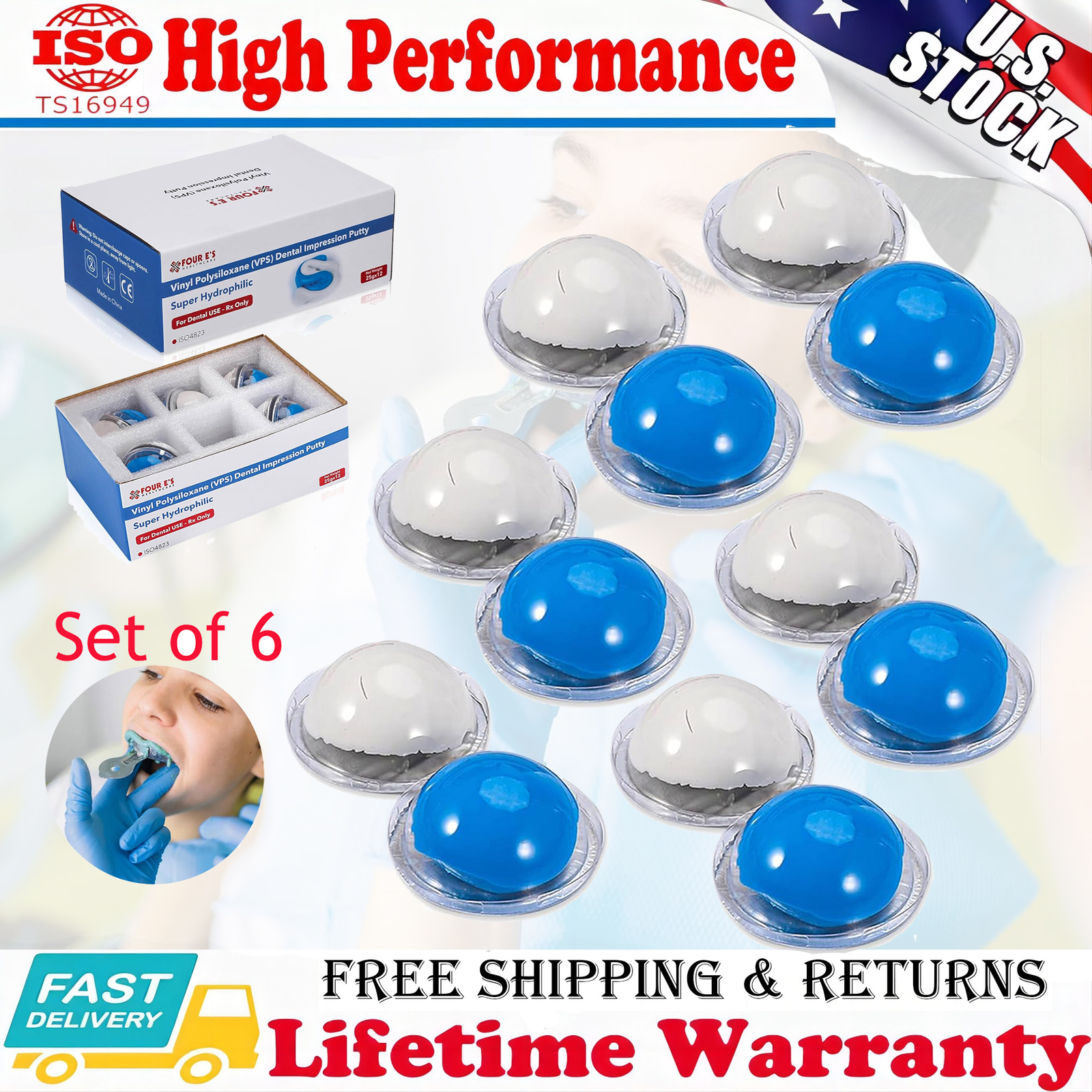 12x 25g New Dental Putty Fast Set PVS VPS Impression Silicon Material Mint Base