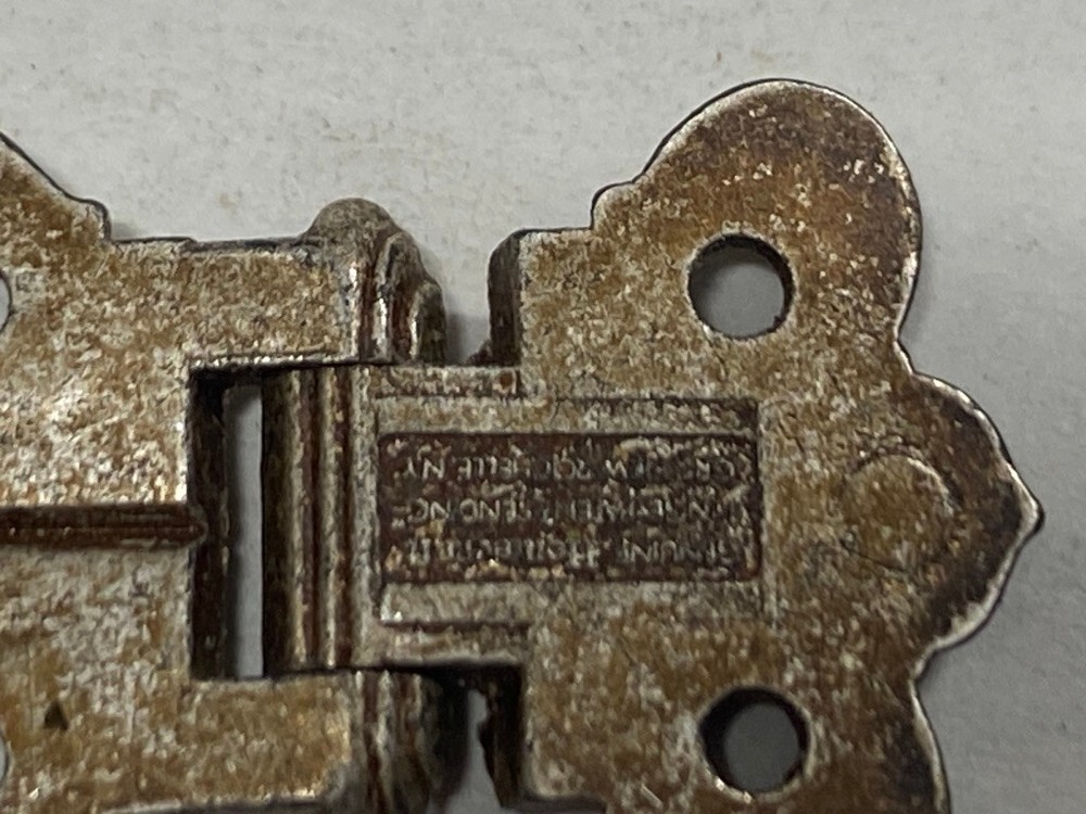 2 Mini Vintage Silver (?) 3/4"x1-1/8" BUTT HINGE Repair Restoration Box Project