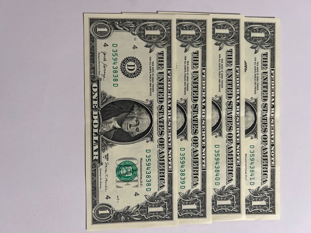 4 Sequential Dollar Bills 