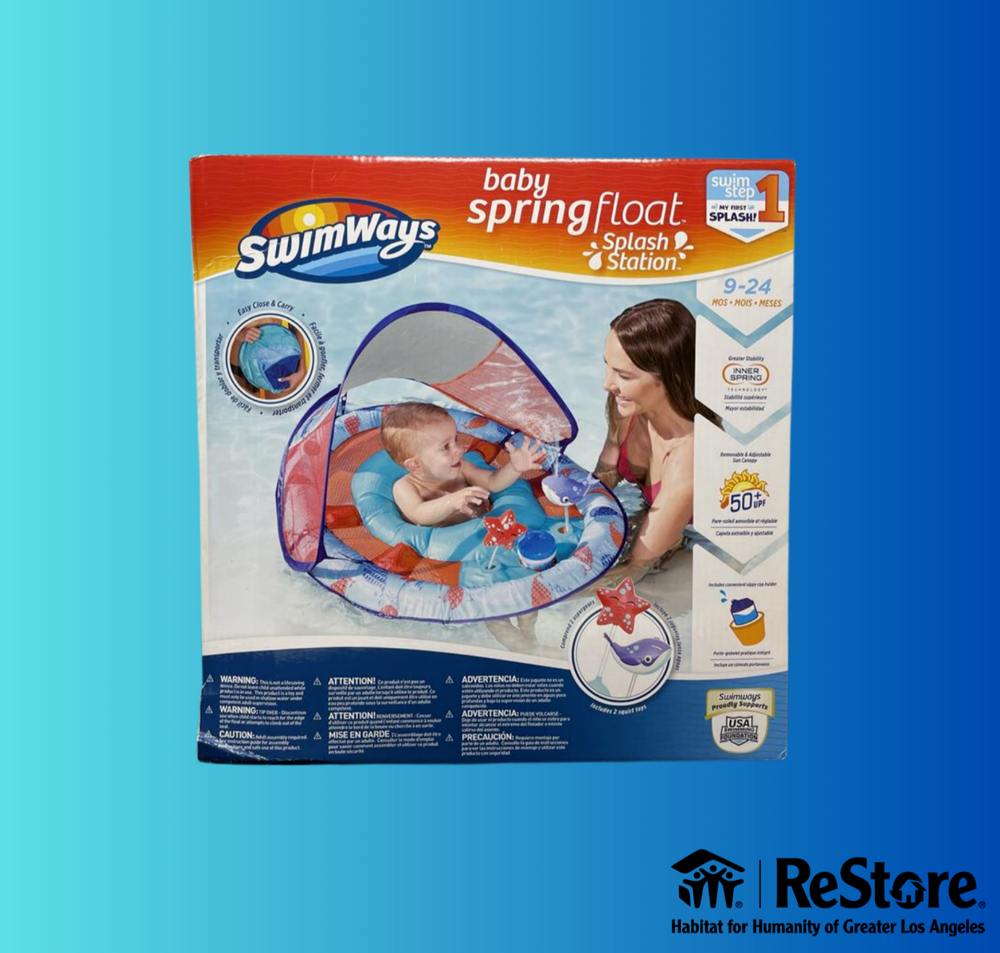 SwimWays Baby Spring Float Splash Station with Sun Canopy