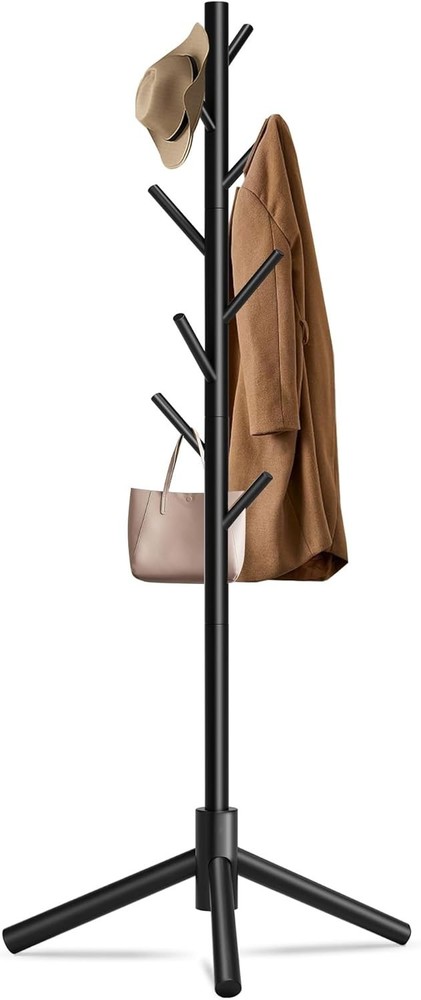 Wooden Coat Rack Freestanding Coat Rack W/ Stable Triangular Base