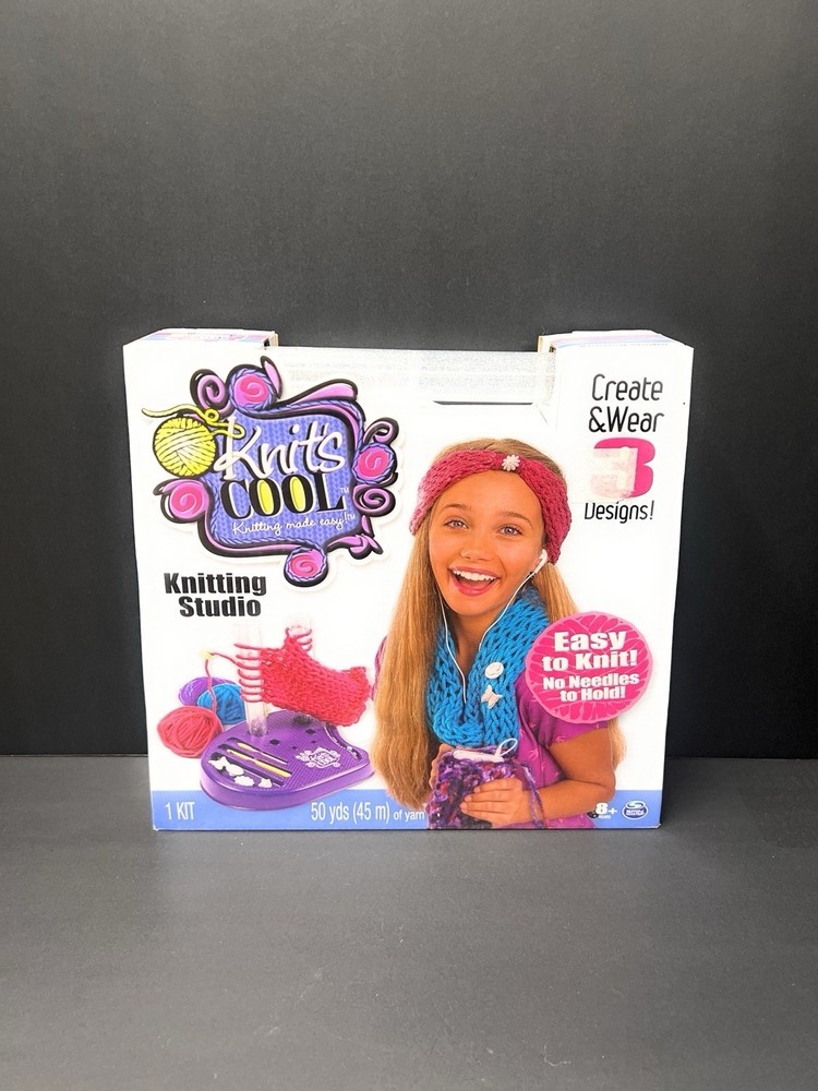 Knit’s Cool Knitting Studio Kids Craft Create 3 Designs No Needles Post Knitting