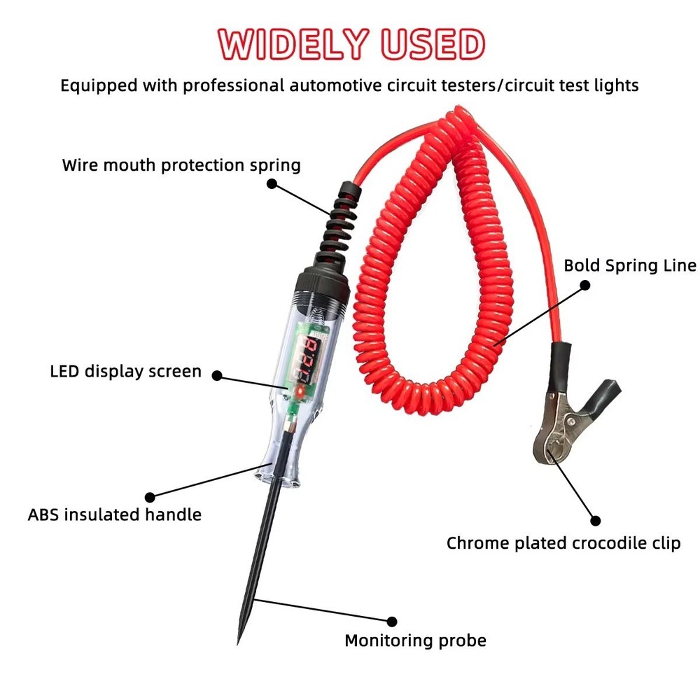 6V-24V Car Circuit Tester Pen Auto Electrical Voltage Test Light Probe Tool