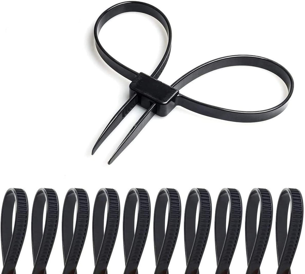 Flex Cuffs, 10 PCS Zip Tie Handcuffs, Double Locking Zip Ties Restraints, Black