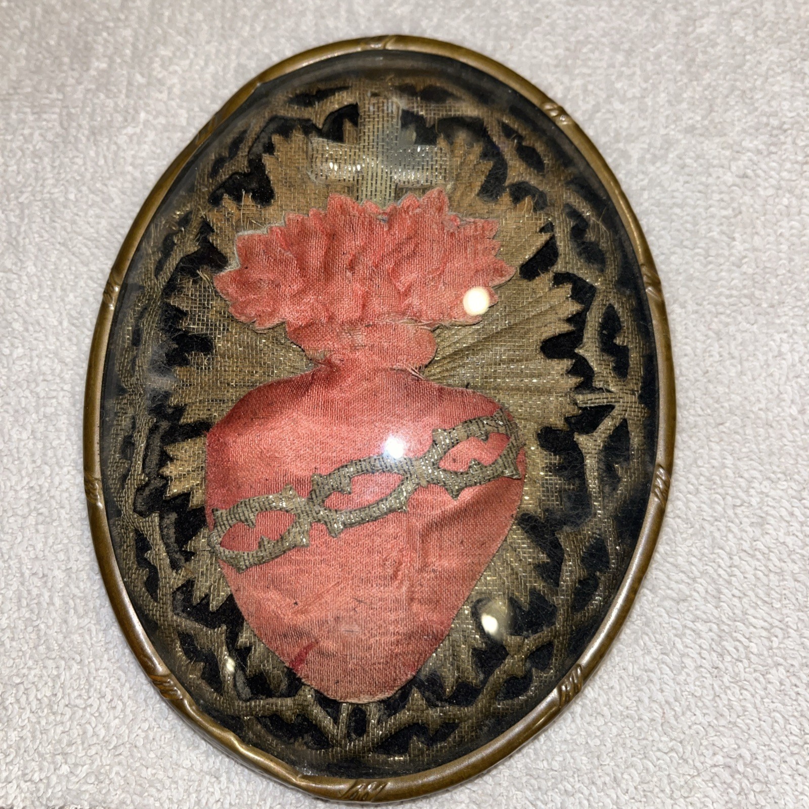 VINTAGE FRENCH SACRED HEART EX-VOTI CIRCA 19th CENTURY