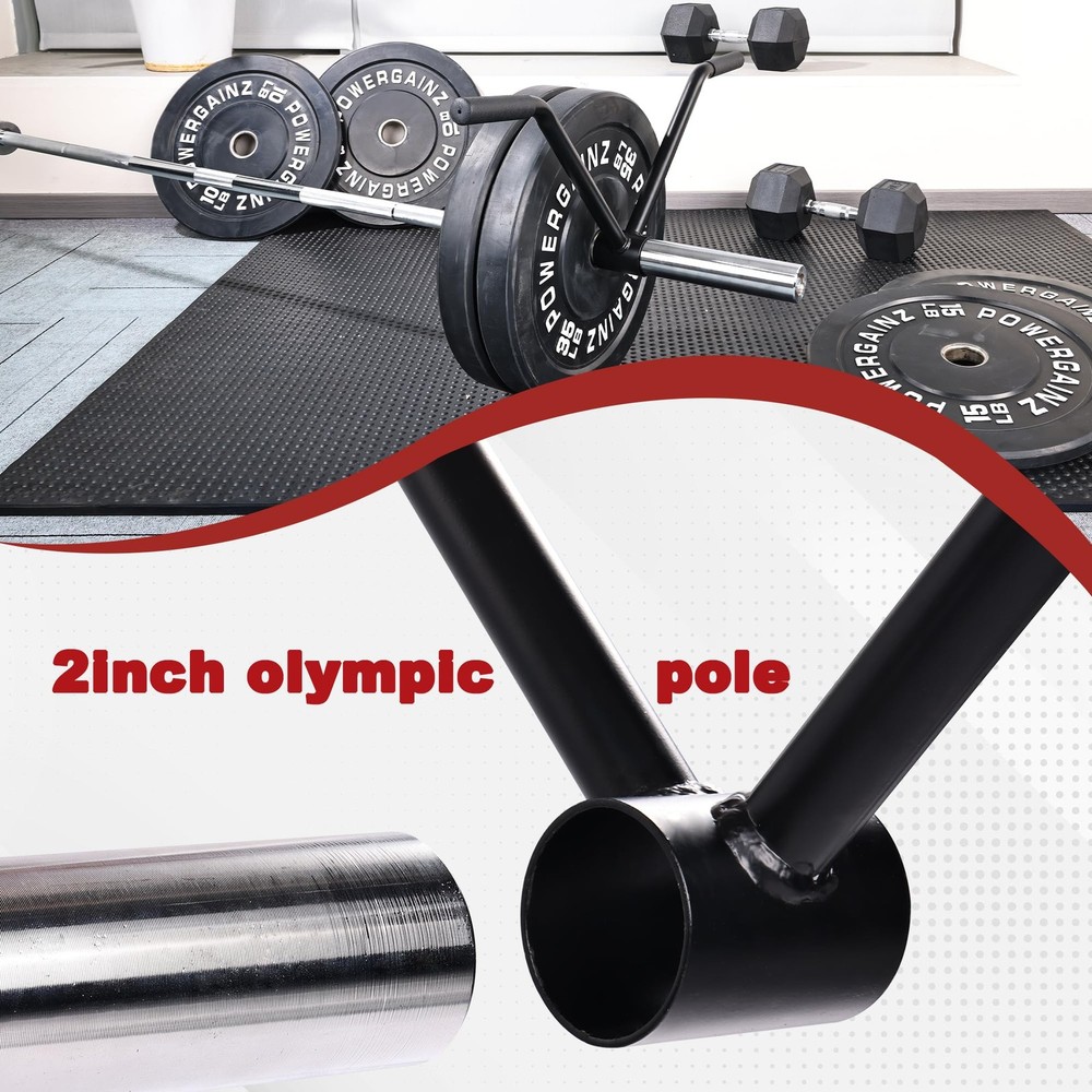 T-Bar Row Attachment for 2-Olympic Barbell, Black