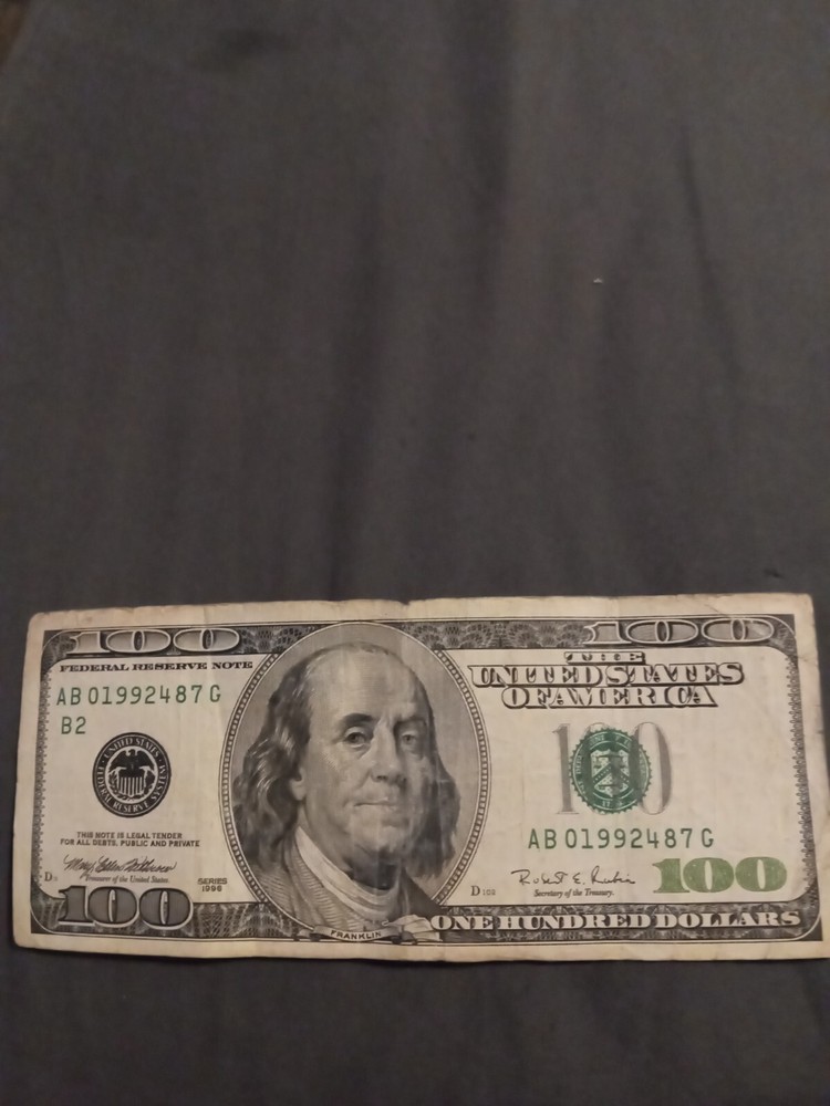 Off Center $100 Dollar Bill Print Error Series 1996 Front And Back Misalignment