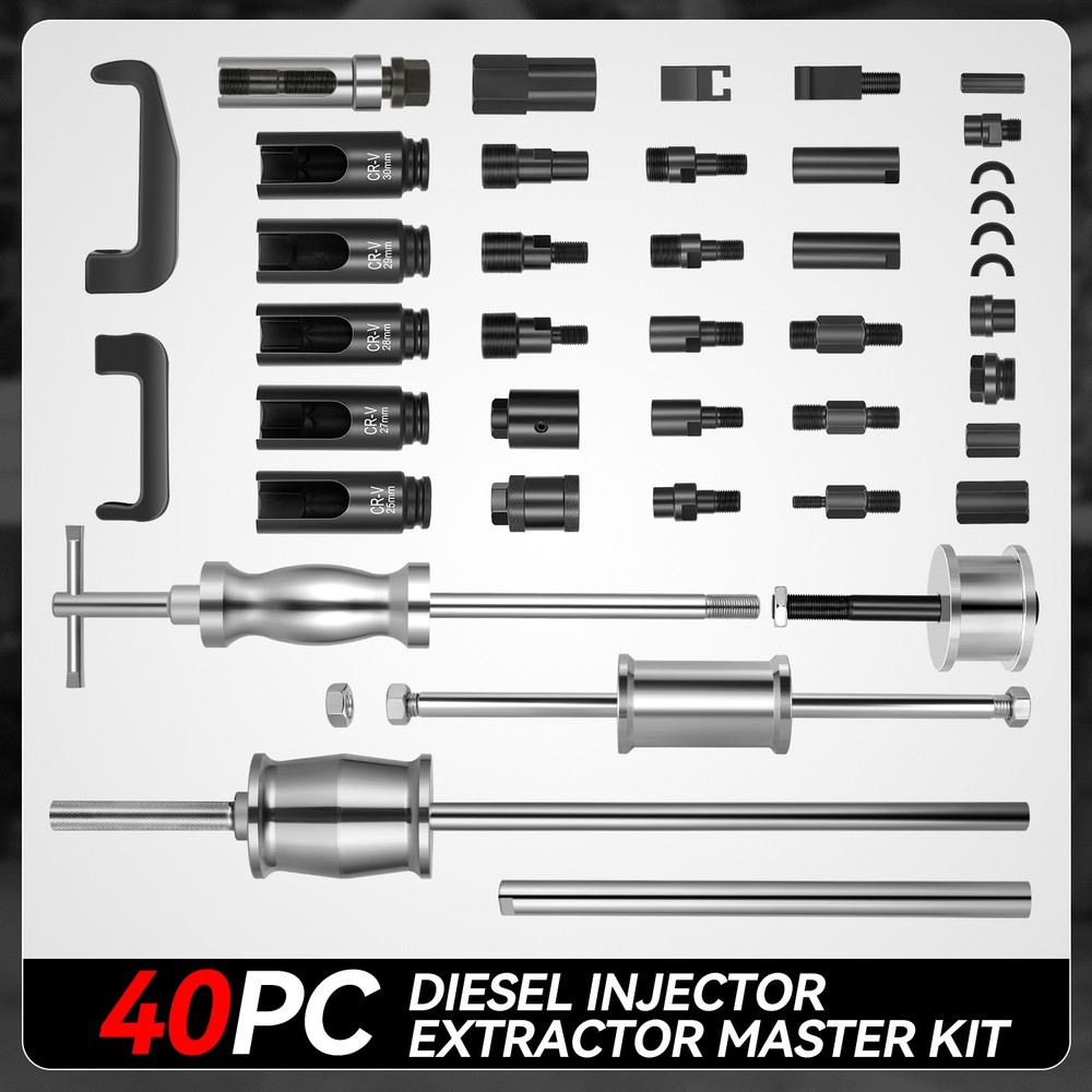 40pcs Diesel Injector Extractor Kit Injector Engine Tool Set Remover Puller Kit