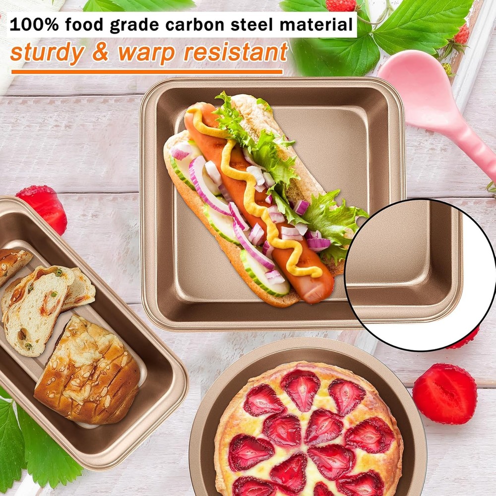 Nonstick Baking Pans Set 5-Piece Kitchen Baking Sheets Oven Bakeware Sets