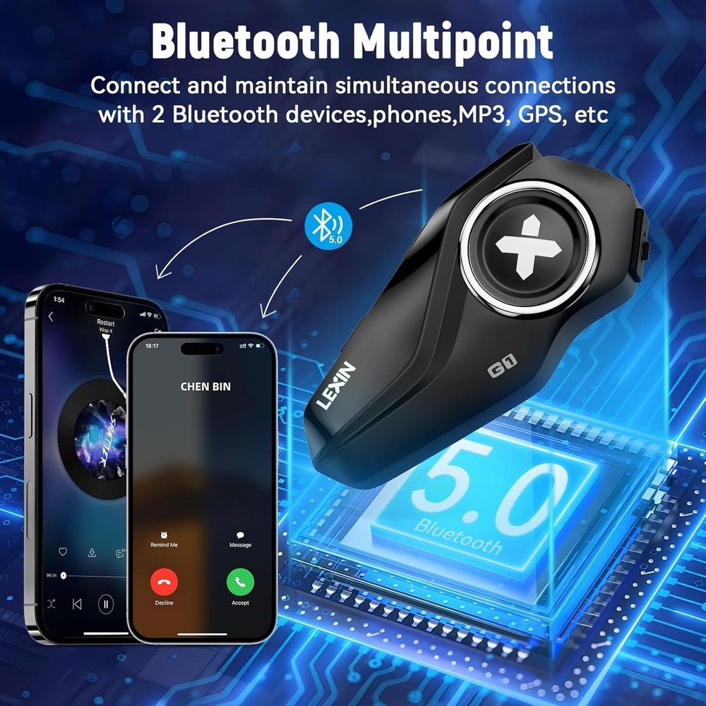 G1 Motorcycle Bluetooth Headset - Multiple Mic Options & Great Sound