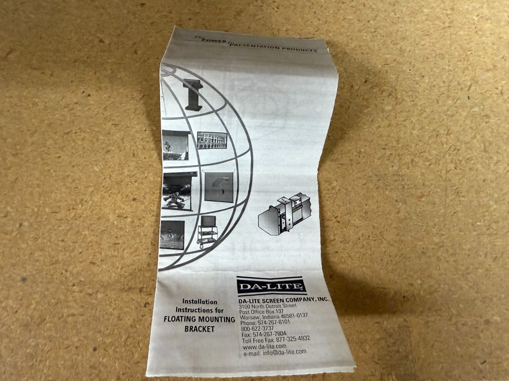 Da-Lite 77027 Floating Mounting Bracket