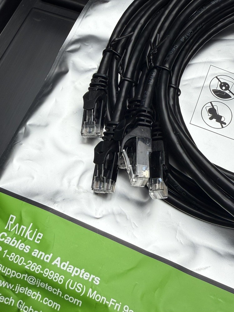 Rankie Cat 6 Ethernet Patch Cable 5-Pack High Speed Network LAN Cables