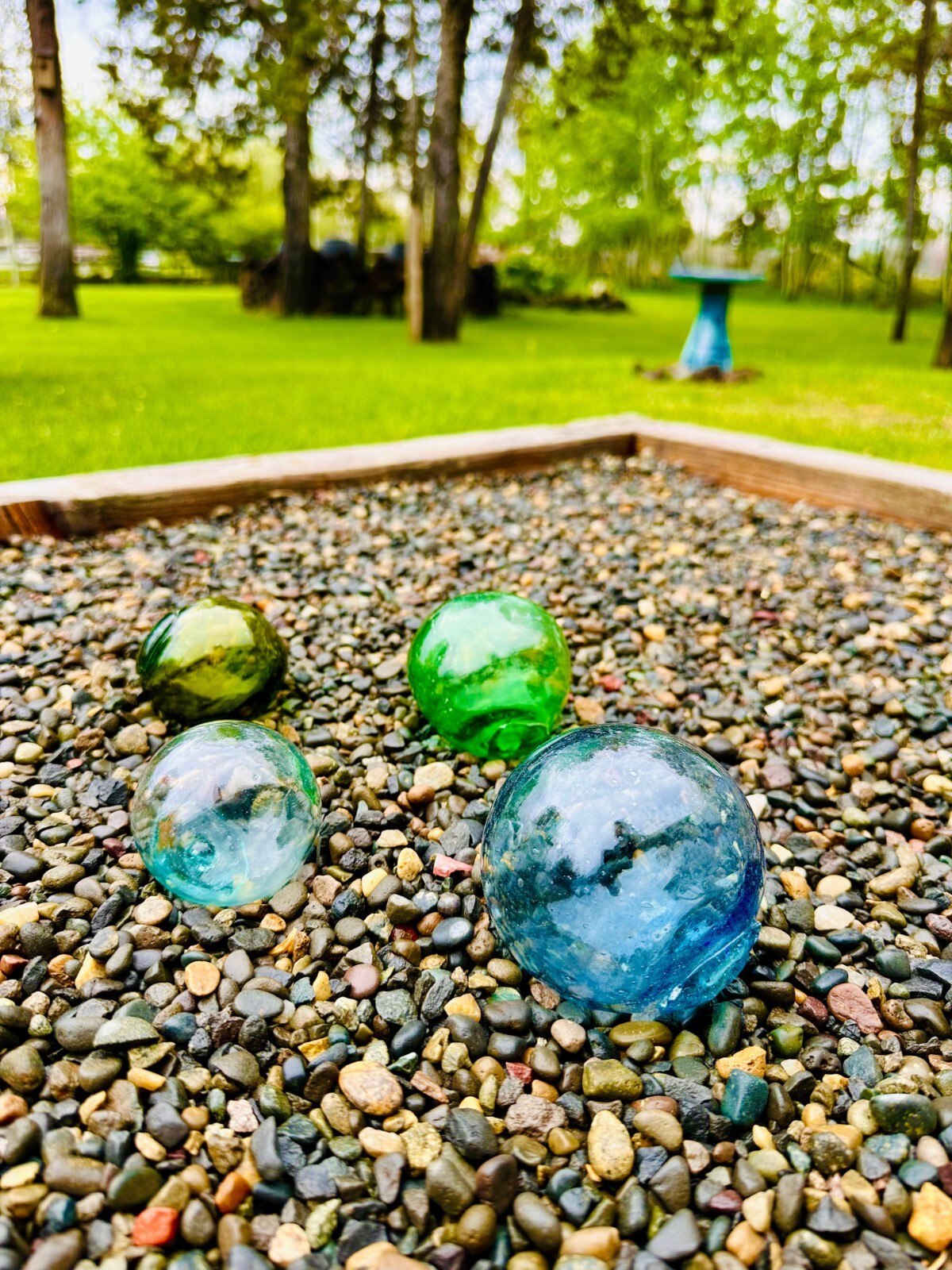 Vintage Japanese Glass Fishing Floats $8.50 each, choose green or bluish tinted