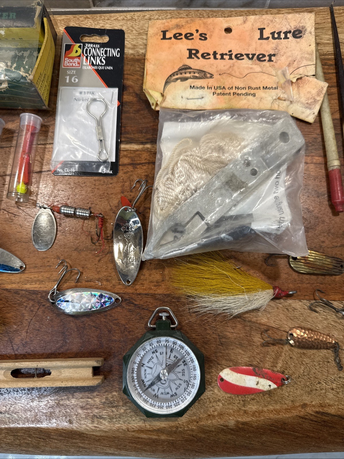 Lot Fishing Supplies Vintage Flies Lures Line Weights Scale Hooks