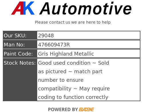 Renault Zoe EV 2012-2019 ABS Pump Control Module 476609473R