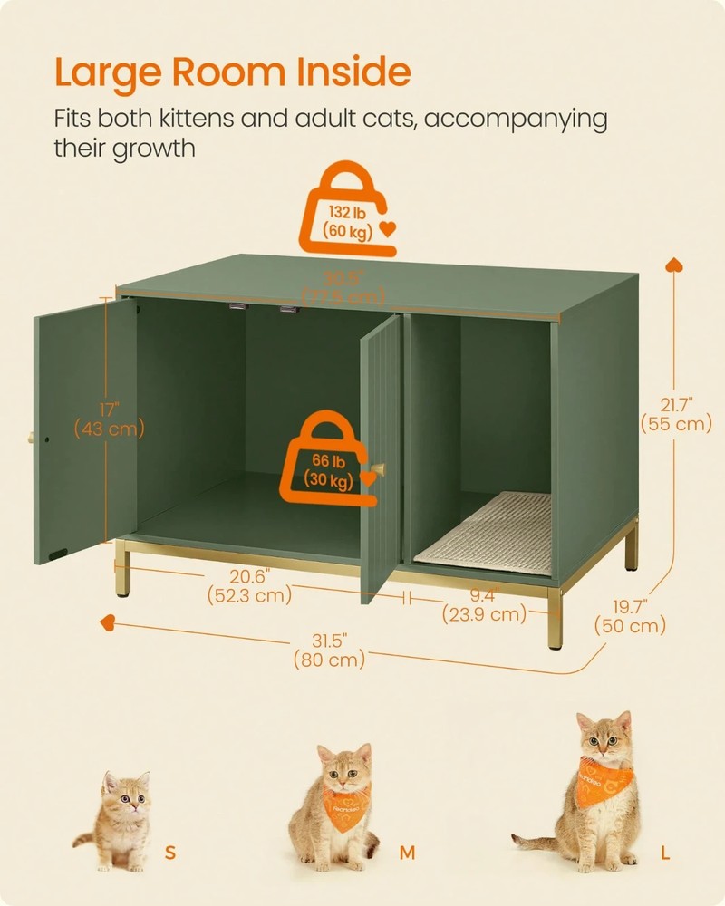 Feandrea Cat Litter Box Enclosure Table