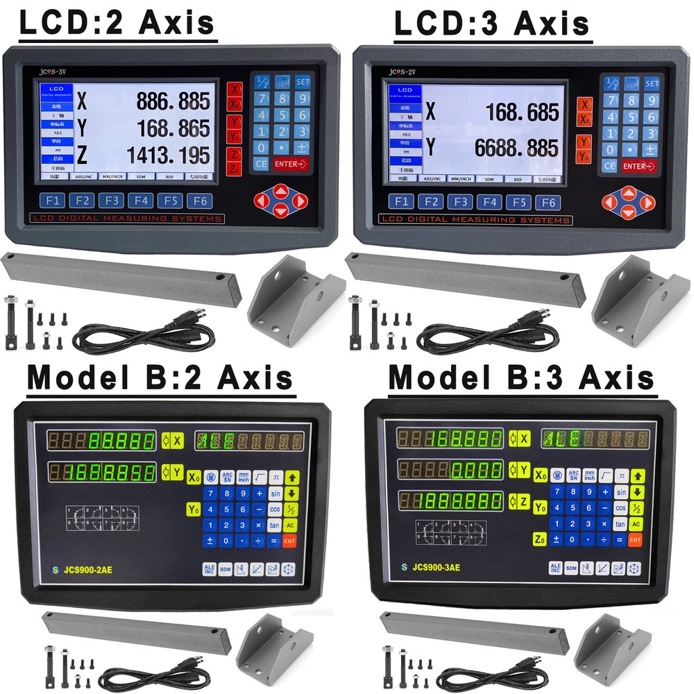 2Axis/3Axis Digital Readout DRO Display Linear Glass Scale ForBridgeport Milling