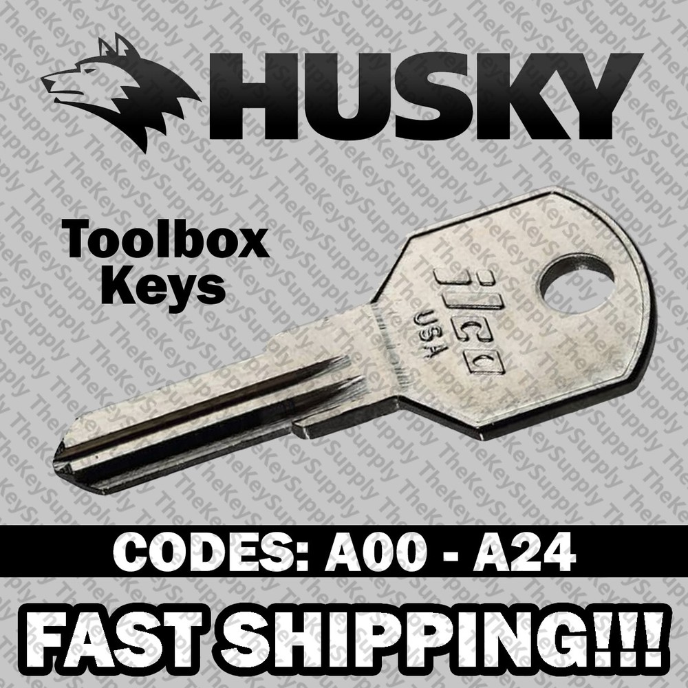 Husky Tool Box Replacement Key Cut to Your Code A00 - A24