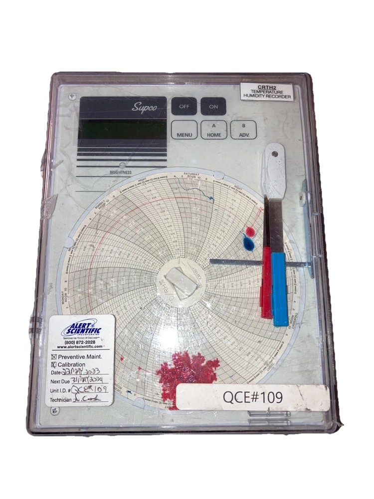 SUPCO CRTH2 Temperature Recorder Data Logger - New Batteries Probe Required