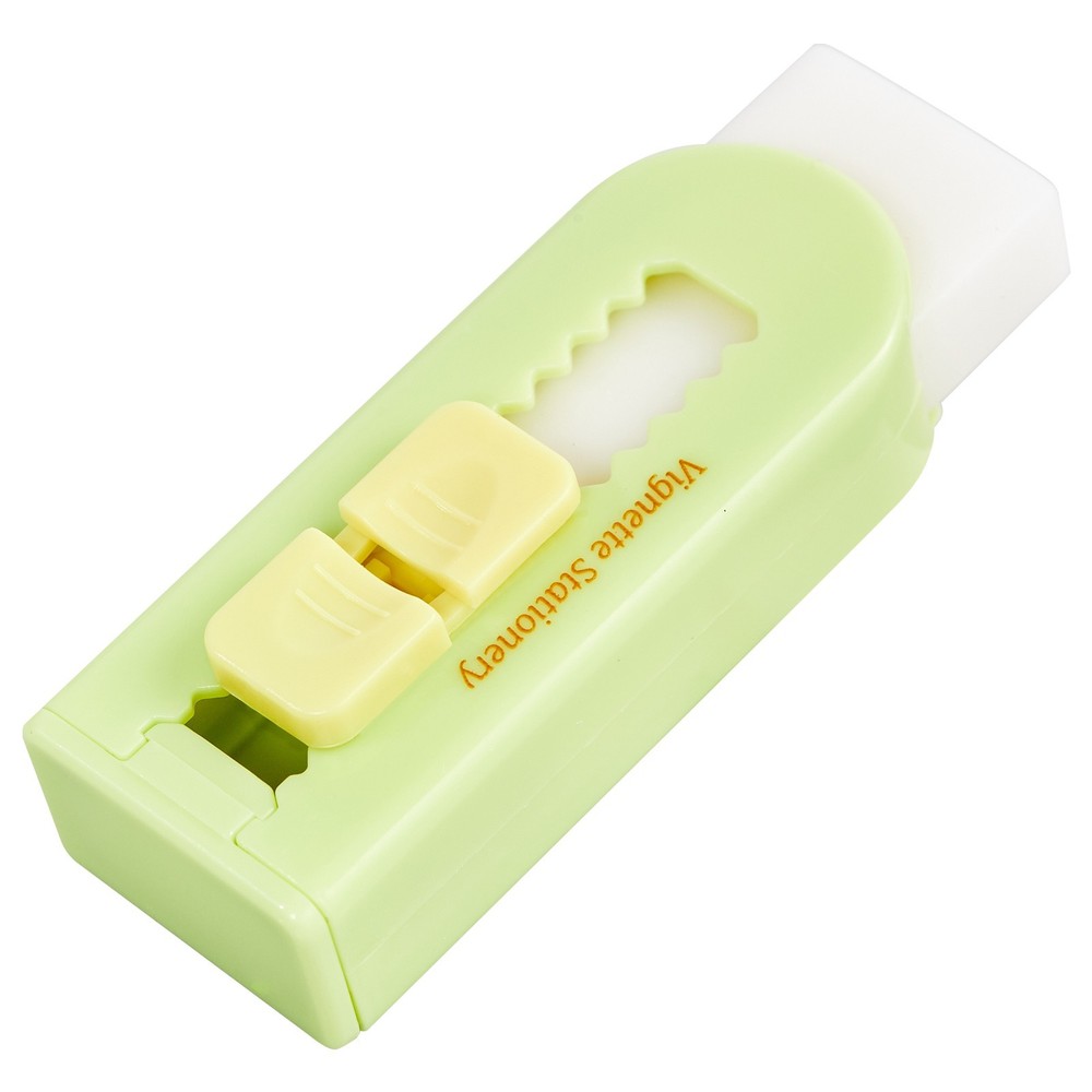 Push Slide Eraser with Extra Refill, Retractable Soft Rubber with Lock Mechanism