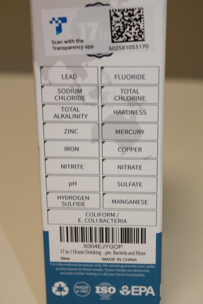 17 in 1 Home Drinking Water Testing Kit - 100 Strips + 4 Bacteria Tests - Tap an
